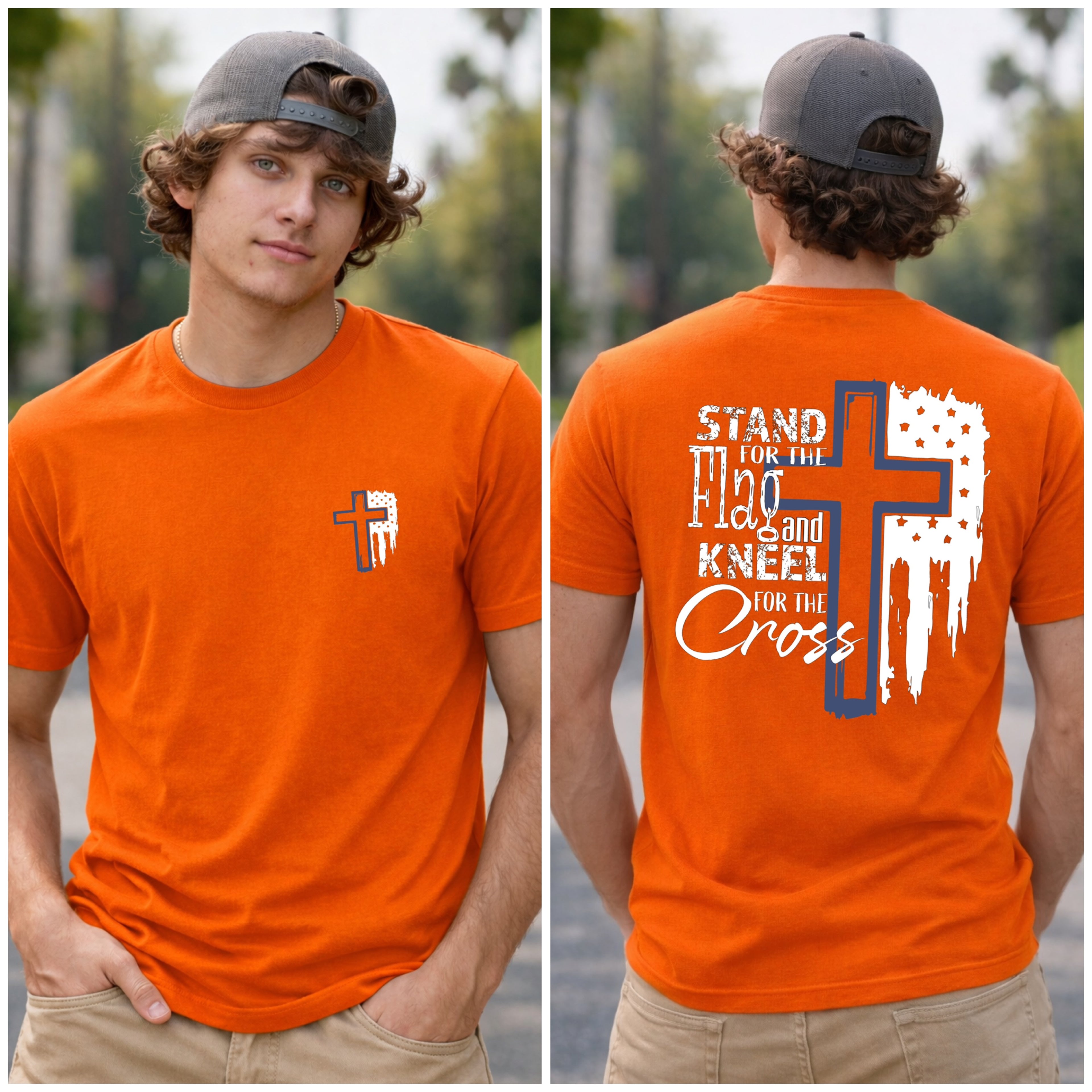Flag & Cross Short Sleeve T-Shirt