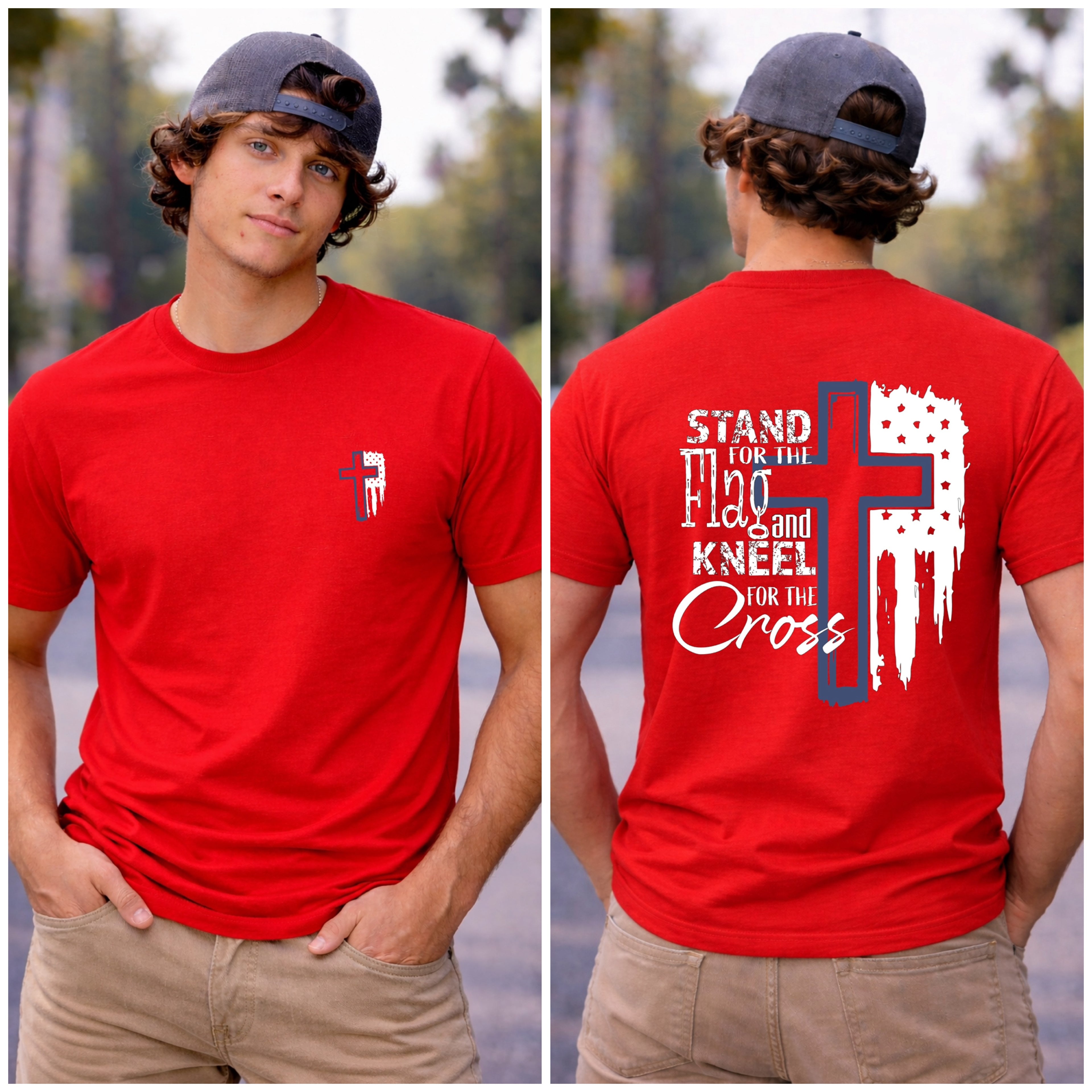 Flag & Cross Short Sleeve T-Shirt