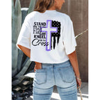 Flag & Cross Women’s Cropped T-Shirt