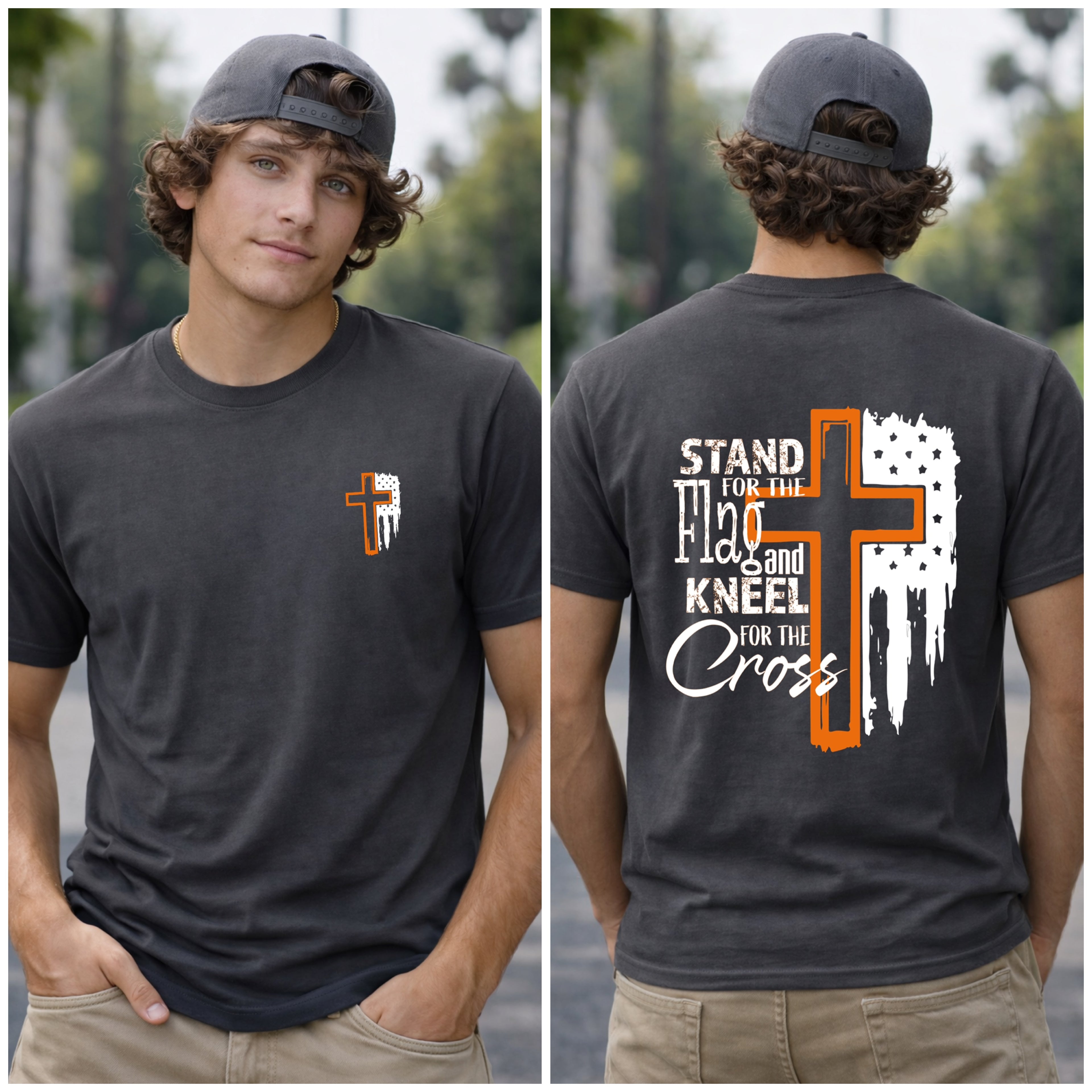 Flag & Cross Short Sleeve T-Shirt