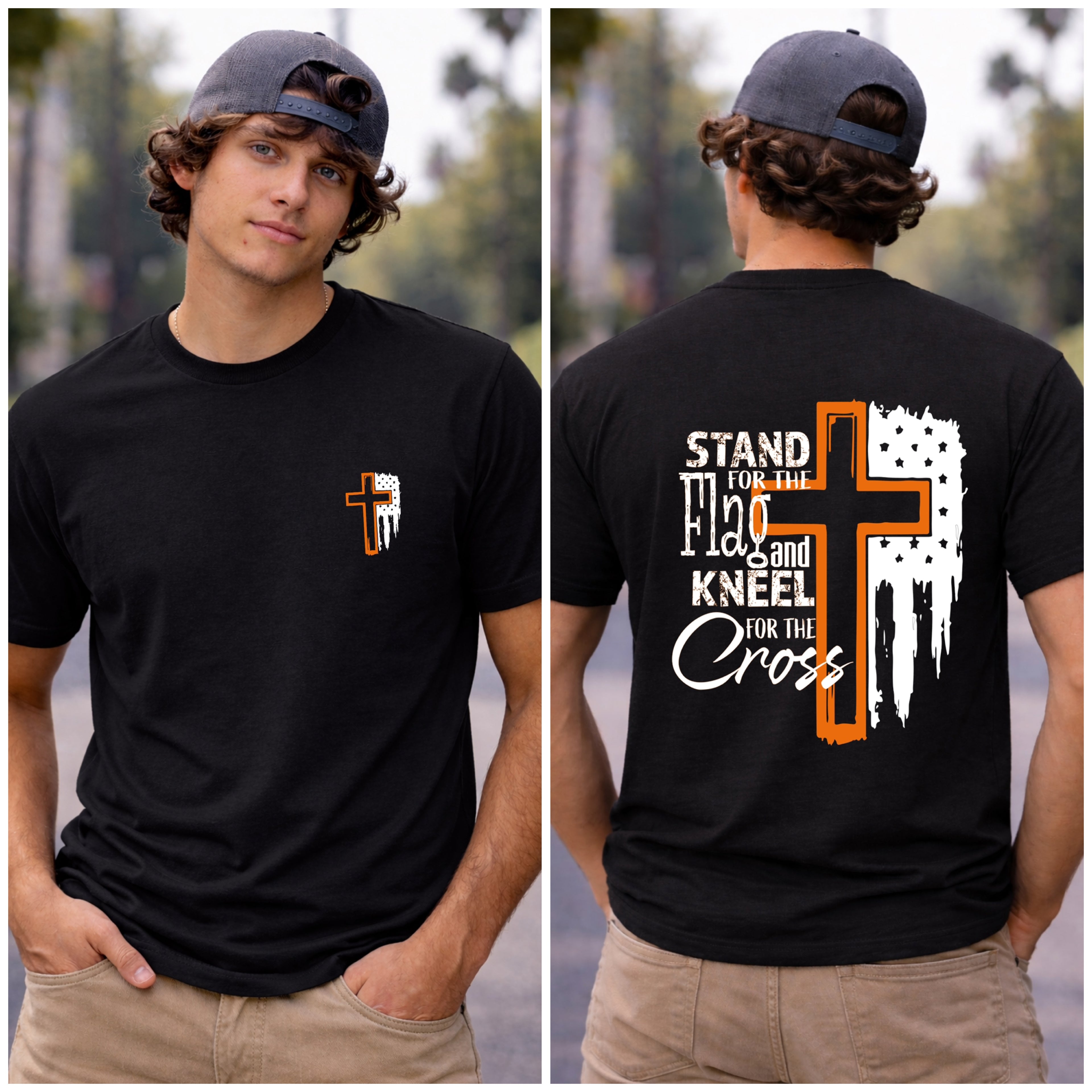 Flag & Cross Short Sleeve T-Shirt
