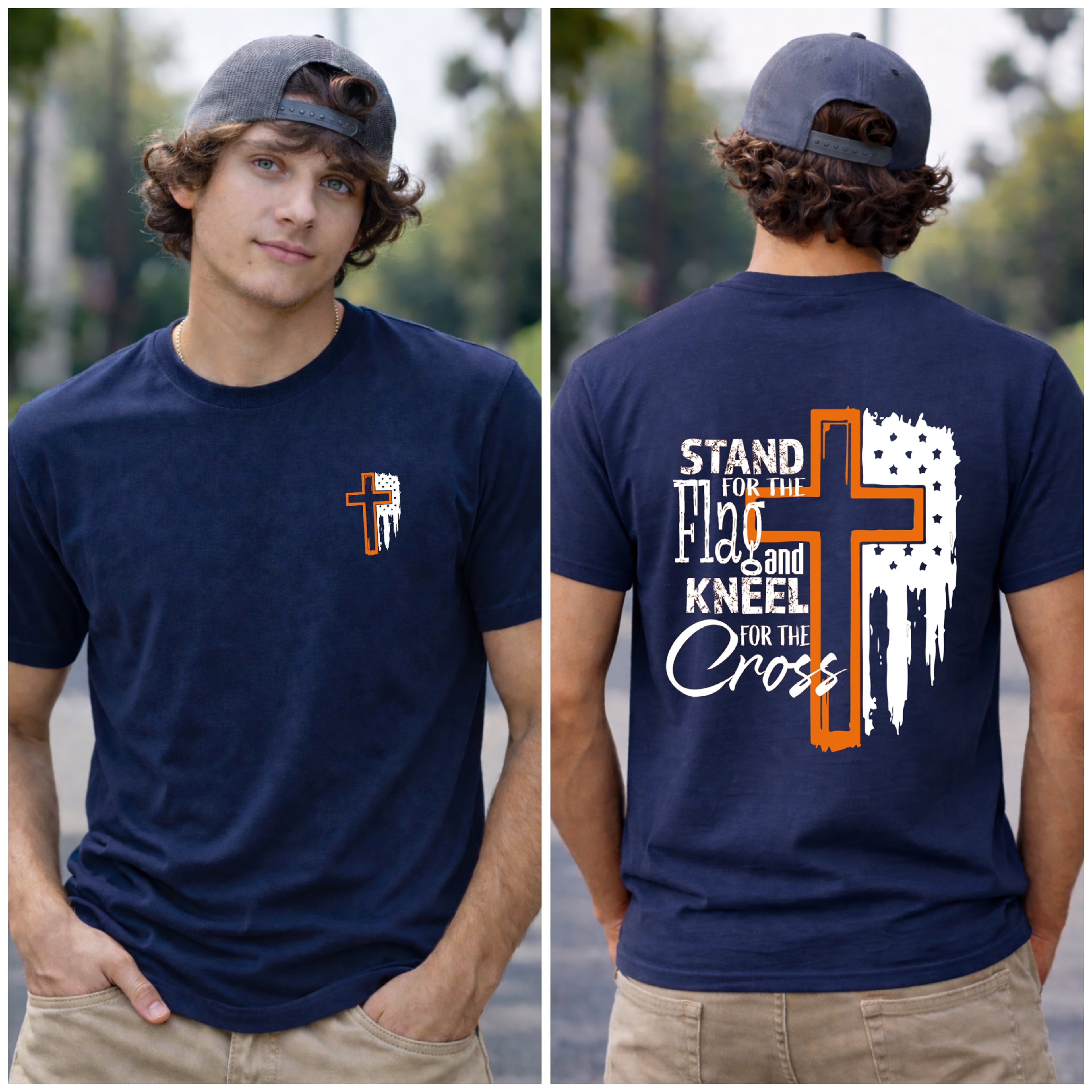 Flag & Cross Short Sleeve T-Shirt