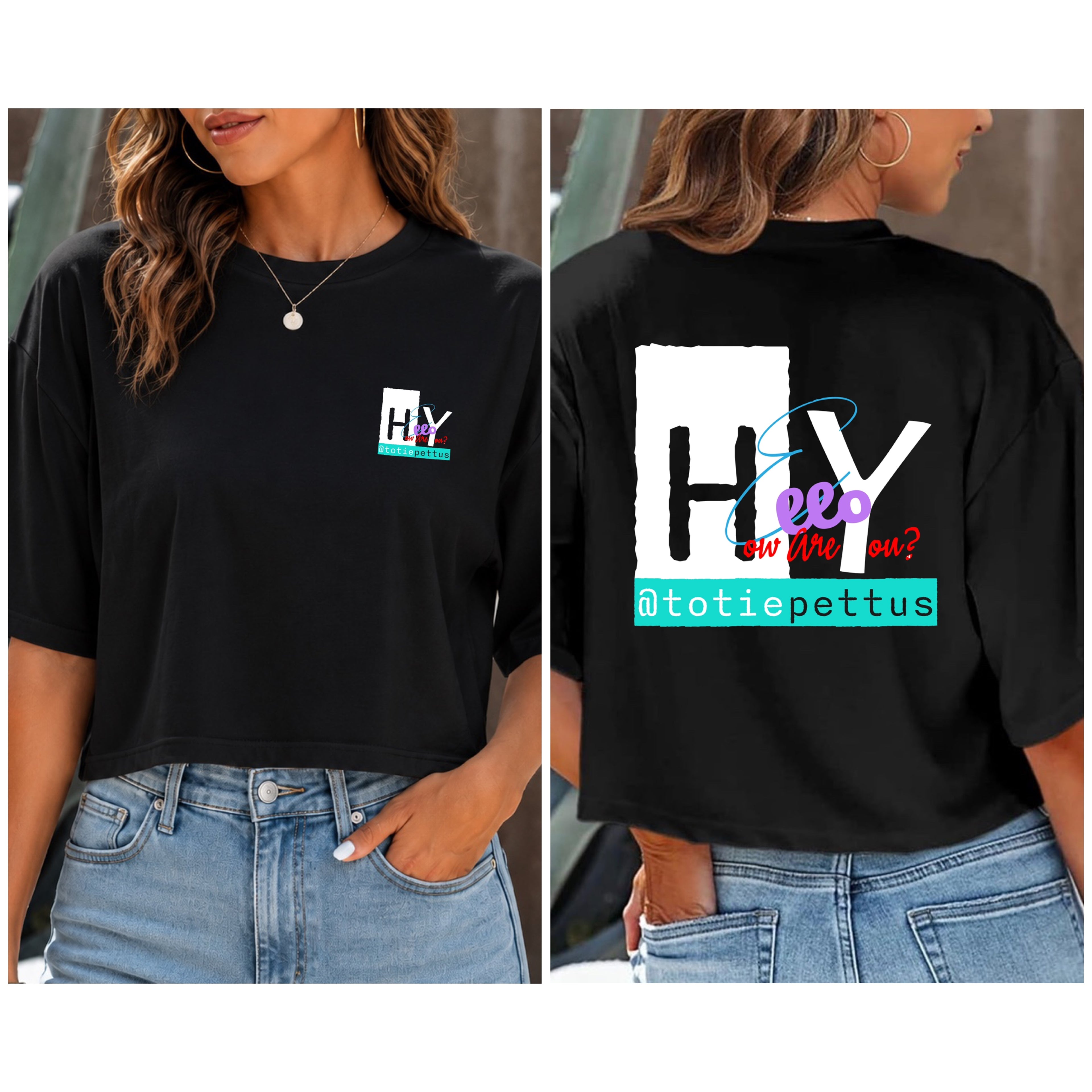 Hey, Hello, How Are You? Women’s Cropped T-Shirt