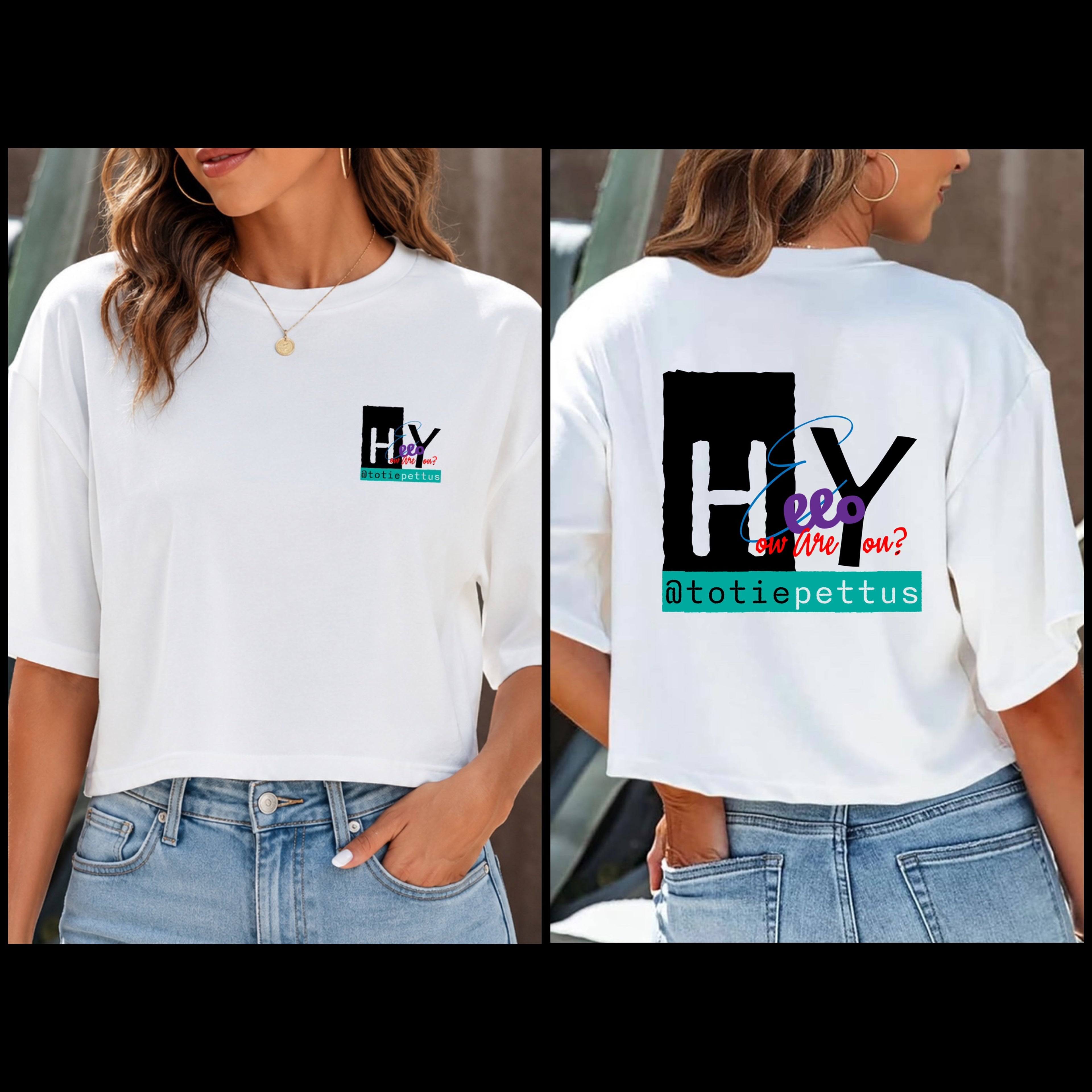 Hey, Hello, How Are You? Women’s Cropped T-Shirt
