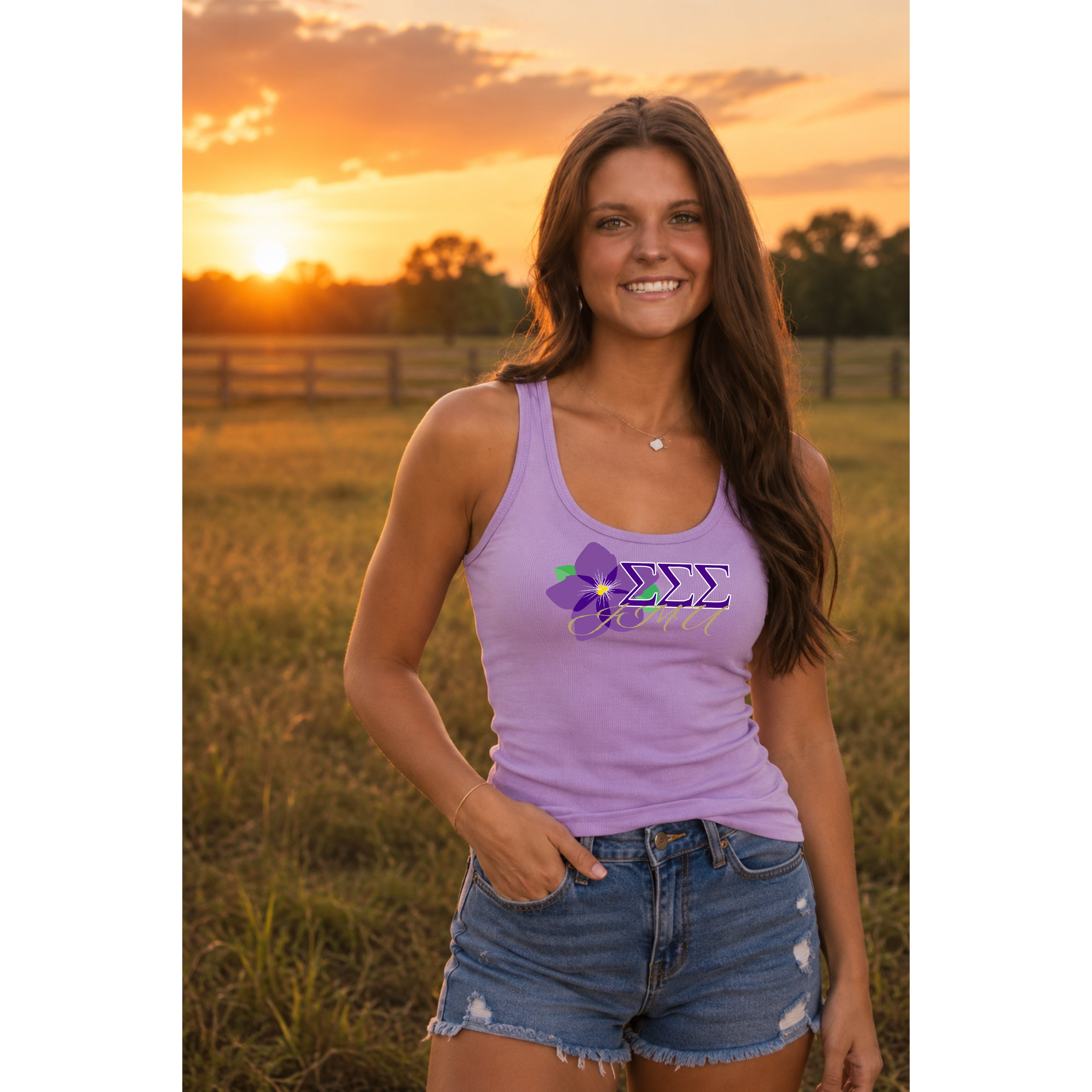 Tri-Sigma JMU Ribbed Tank Top
