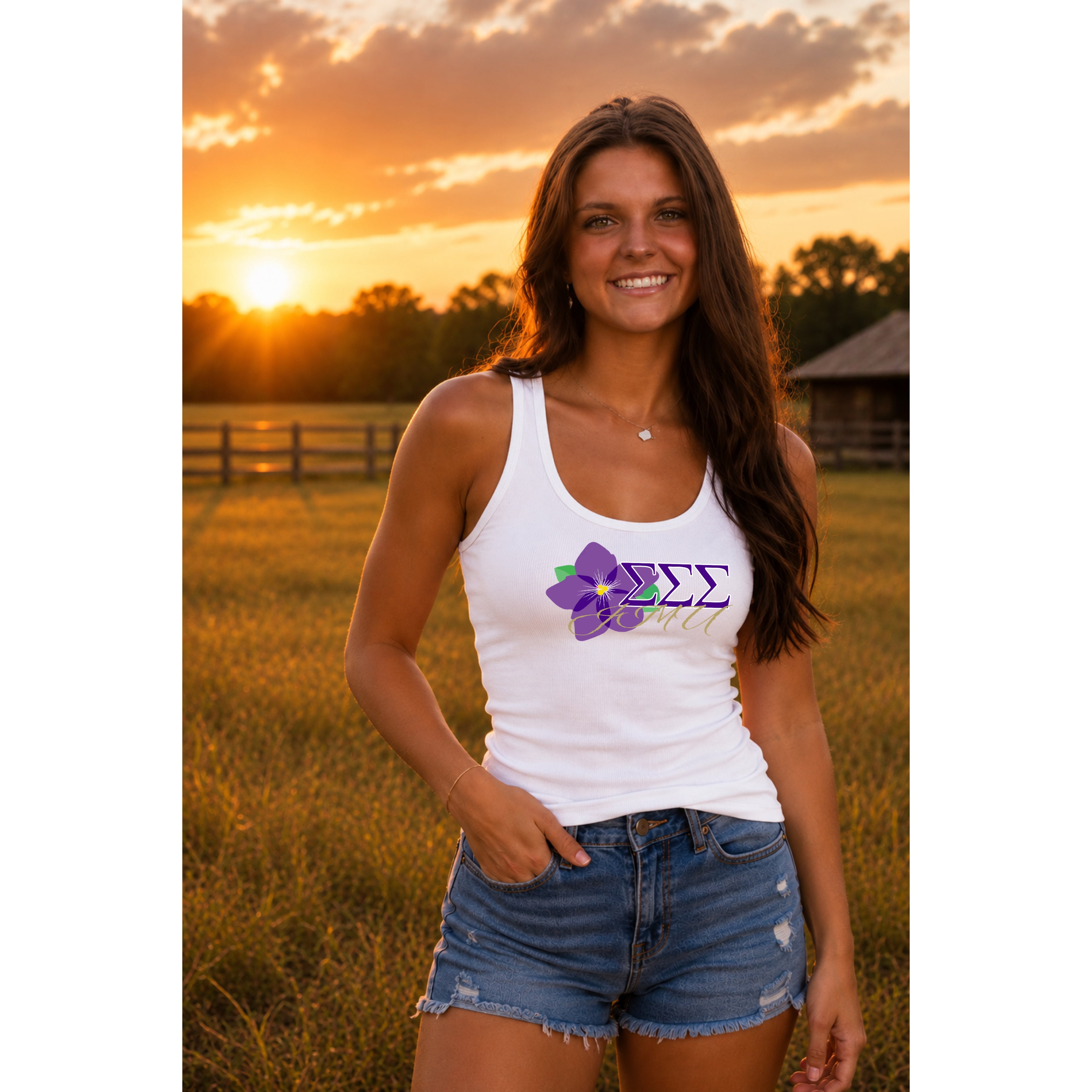 Tri-Sigma JMU Ribbed Tank Top