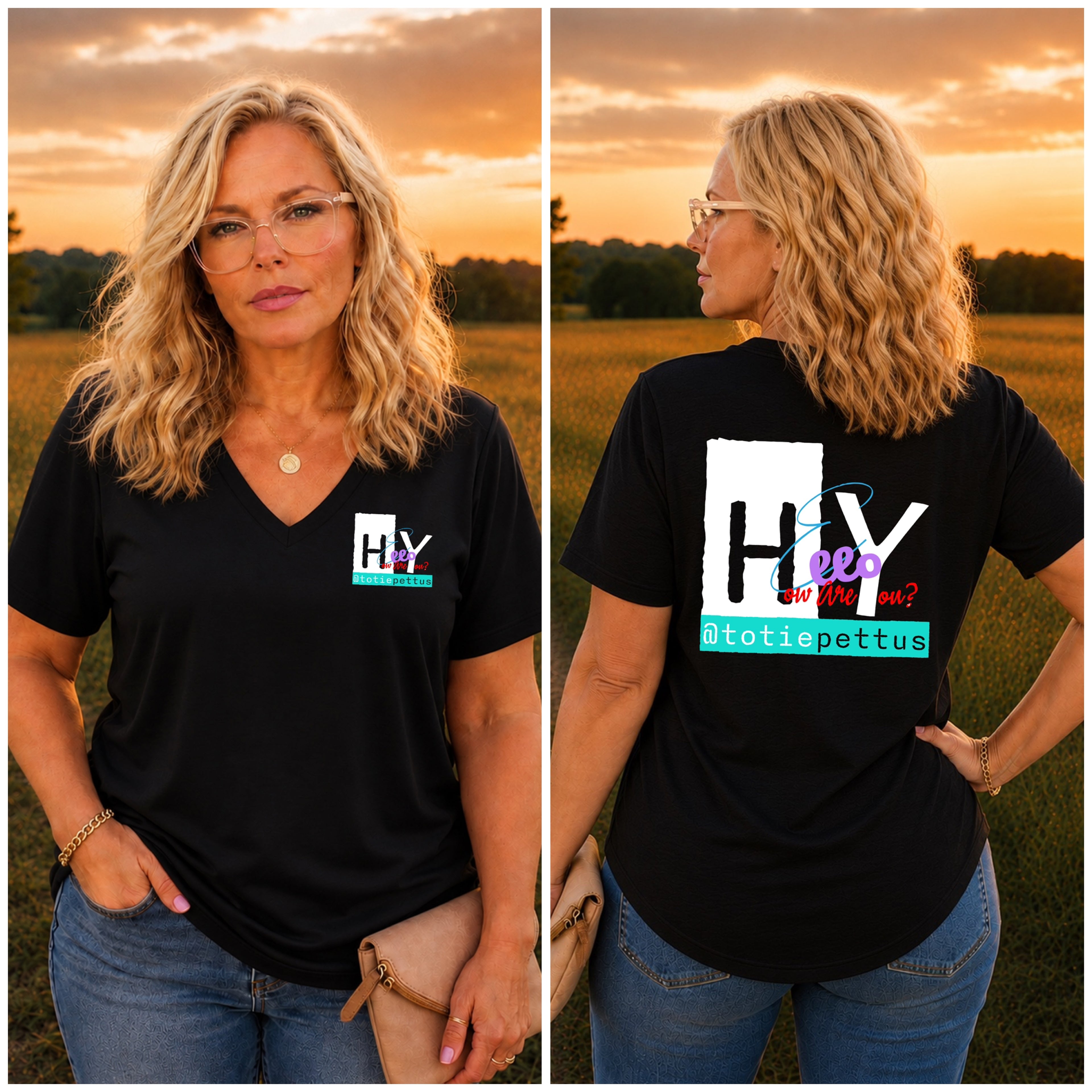Hey, Hello, How Are You? Women’s V-Neck T-Shirt